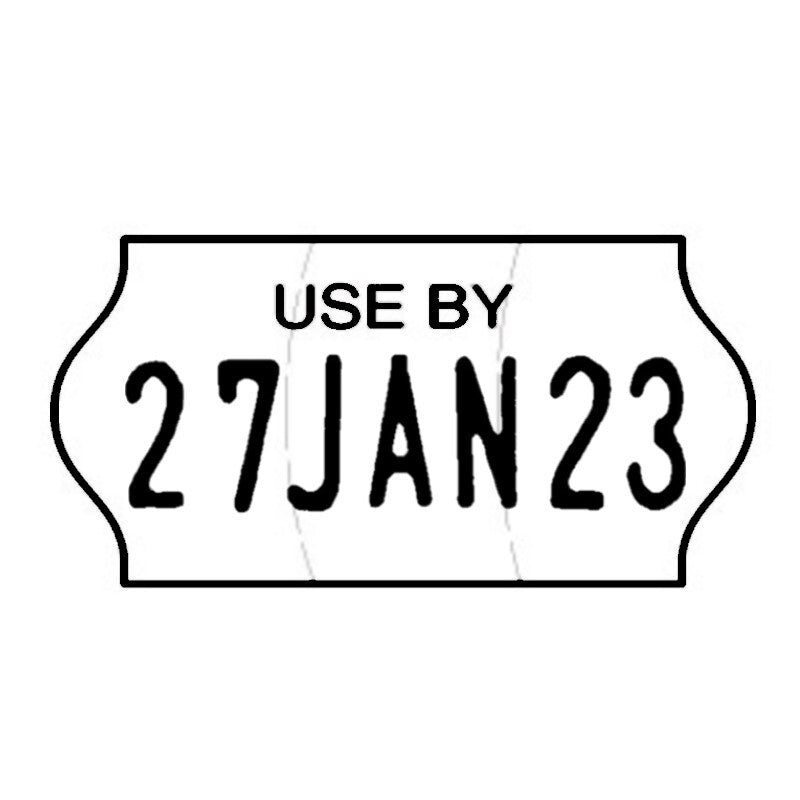 Tamper Proof 22x12mm Meto USE BY Freezer Grade Label with date