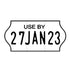Tamper Proof 22x12mm Meto USE BY Freezer Grade Label with date