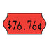 22x12mm Meto Fluoro Red Permanent Label with Price