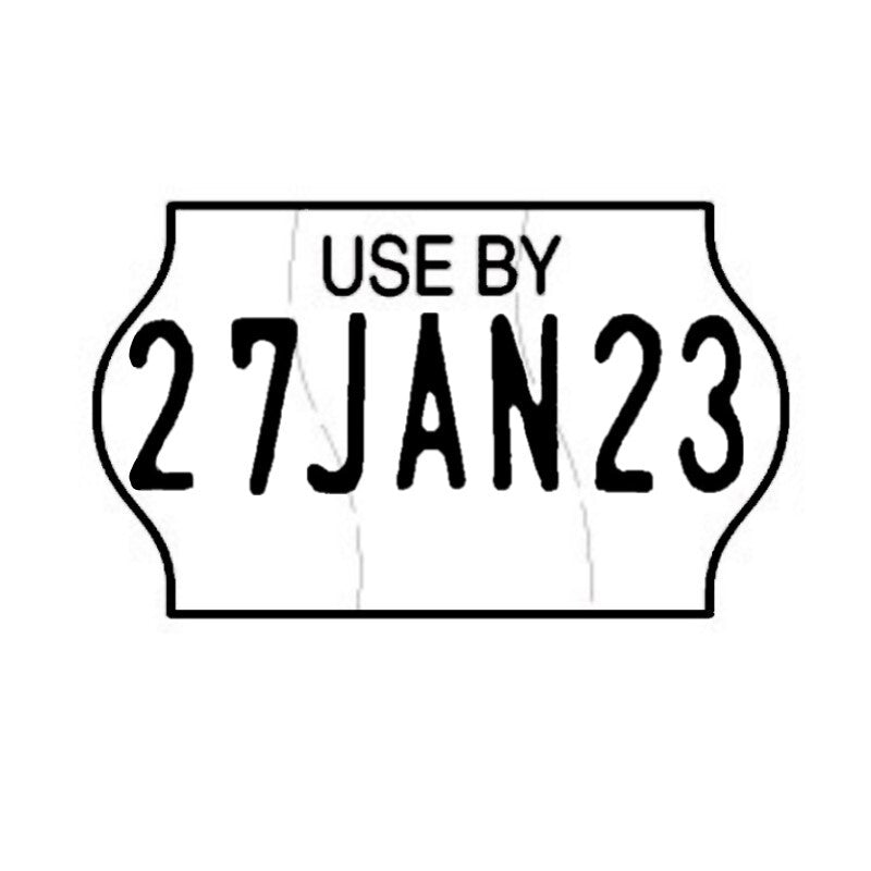 Tamper Proof 18x11mm Meto USE BY Freezer Grade Label with date