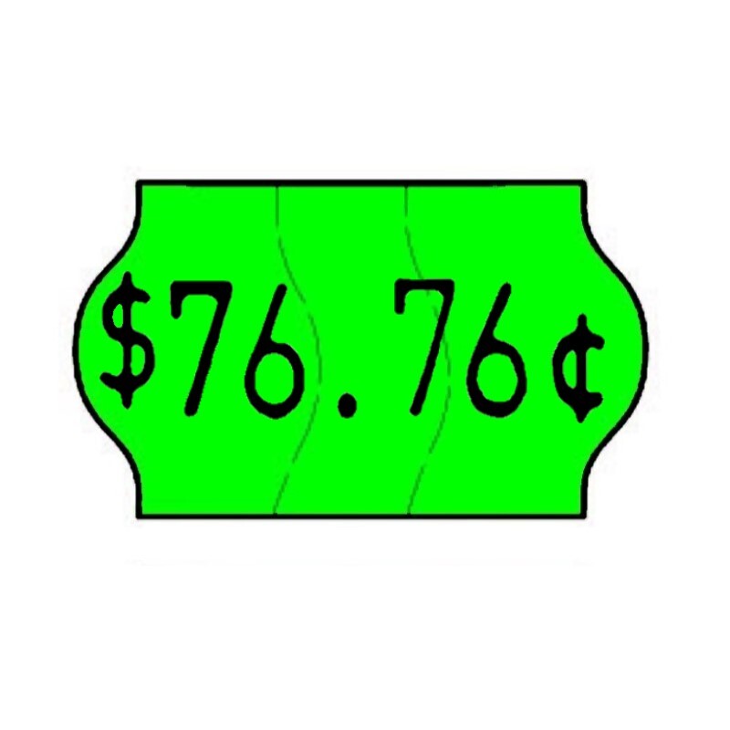 Tamper Proof 18x11mm Meto Fluoro Green Permanent Label with Price
