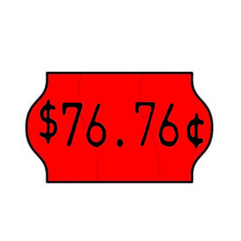 18x11mm Meto Fluoro Red Permanent Label with Price