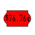 18x11mm Meto Fluoro Red Permanent Label with Price