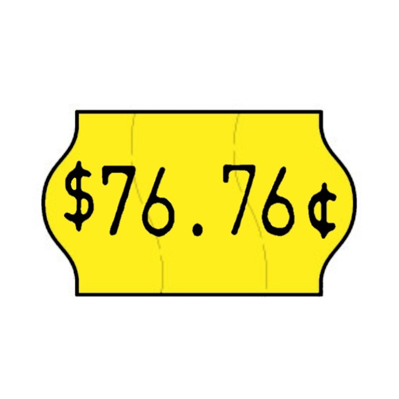 Tamper Proof 18x11mm Meto Fluoro Yellow Permanent Label with Price