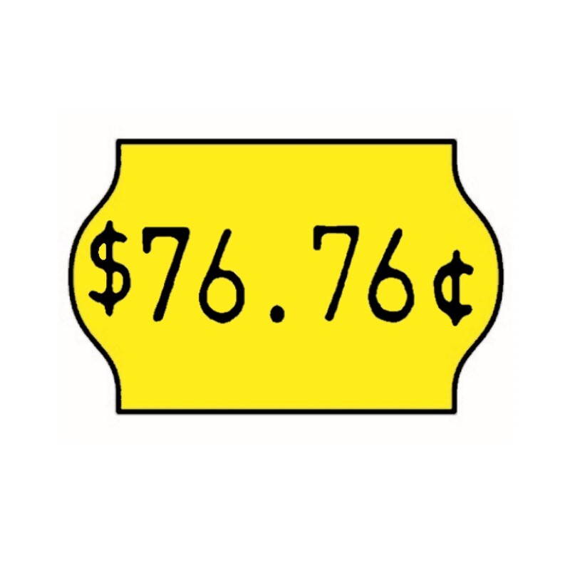 Non-tamper Proof 18x11mm Meto Fluoro Yellow Removable Label with Price