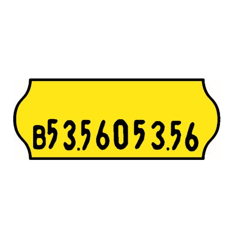 26x12mm Meto Fluoro Yellow Permanent Label with Batch Code