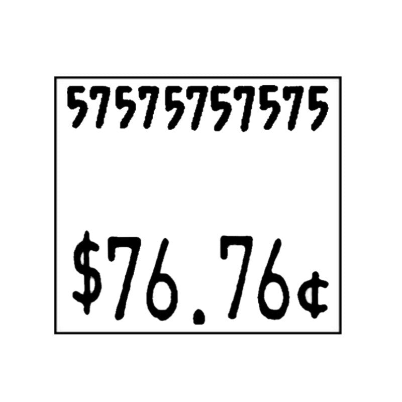 Non-Tamper Proof 29x28mm Removable Label with code and price