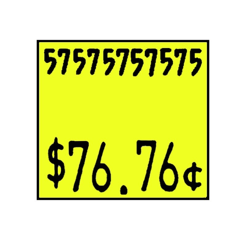 Non-tamper Proof 29x28mm Meto Fluoro Yellow Permanent Label with code and price