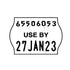 Tamper Proof 22x16mm Meto USE BY Permanent Label with code and date