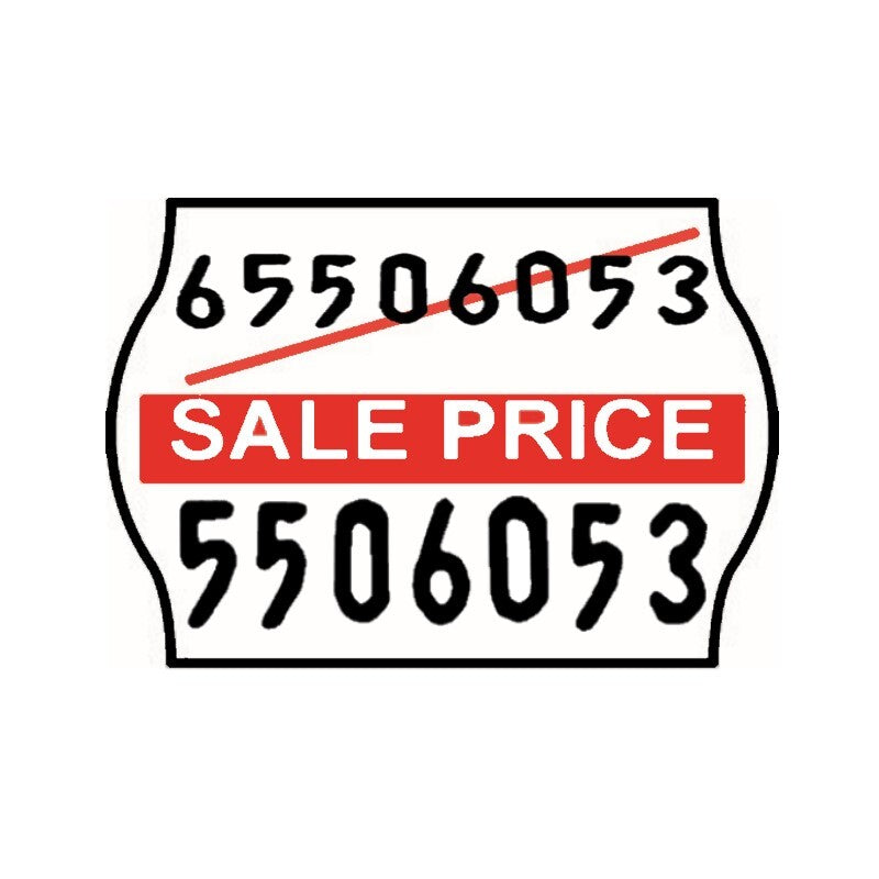 Non-Tamper Proof 22x16mm Meto SALE PRICE with Slash Removable Label with codes