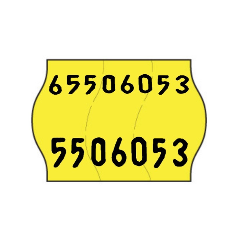 22x16mm Meto Fluoro Yellow Permanent Label with Codes