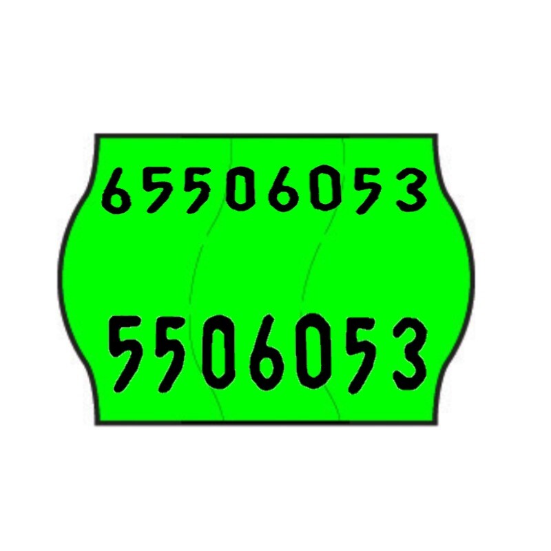 Tamper Proof 22x16mm Meto Fluoro Green Permanent Label with codes