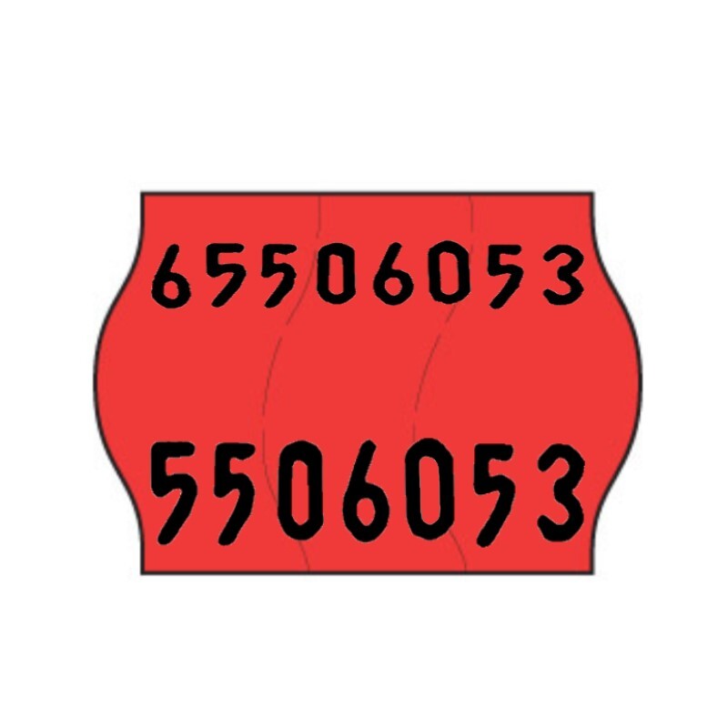 22x16mm Meto Fluoro Red Permanent Label with Codes