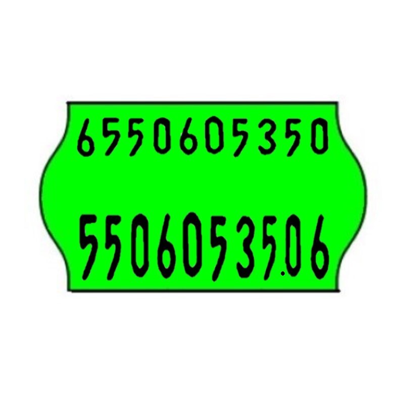 Non-Tamper Proof 26x16mm Meto Fluoro Green Permanent Label with codes