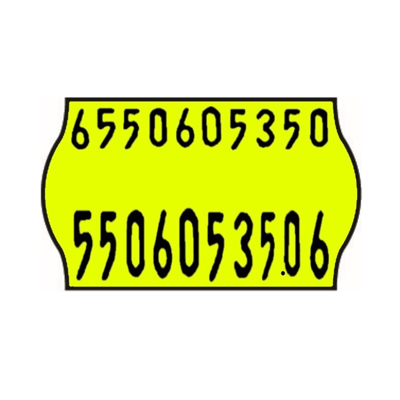 26x16mm Meto Fluoro Yellow Permanent Label with Codes