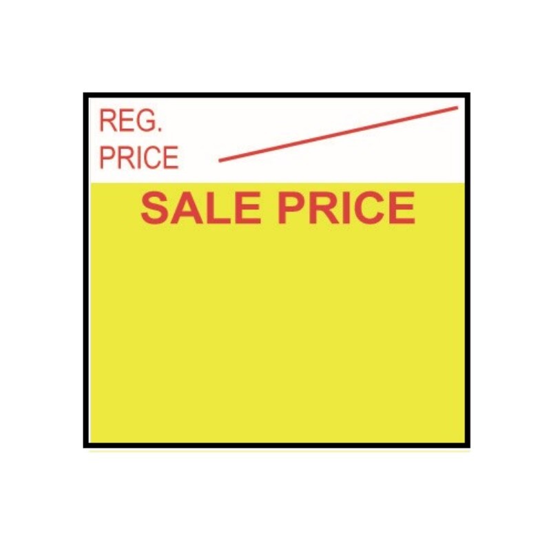 Non-Tamper Proof 29x28mm Meto Fluoro Yellow REGULAR OR SALE PRICE Removable Label