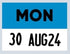 22x16 Monday (Blue) Day Label with Date