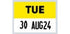22x16 Tuesday (Yellow) Day Label with Date