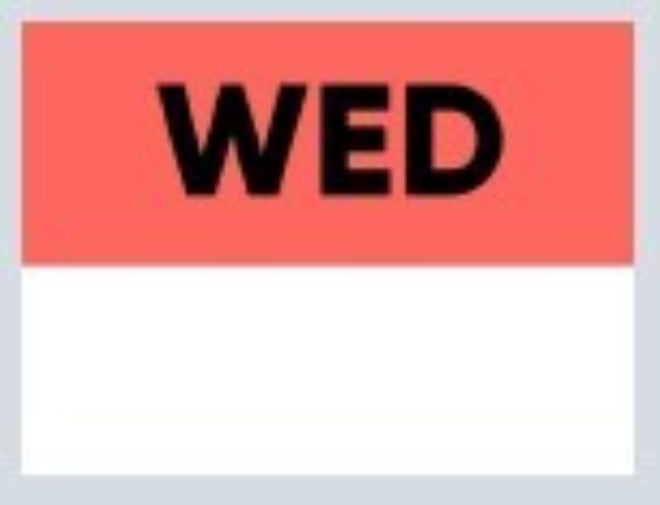 22x16 Wednesday (Red) Day Label