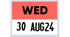 22x16 Wednesday (Red) Day Label with Date