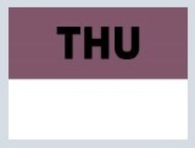 22x16 Thursday (Purple) Day Label