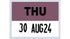 22x16 Thursday (Purple) Day Label  with Date