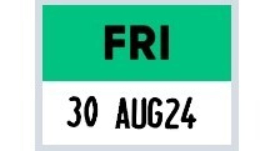 22x16 Friday (Green) Day Label with Date