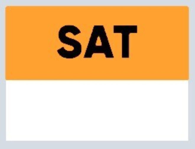 22x16 Saturday (Orange) Day Label
