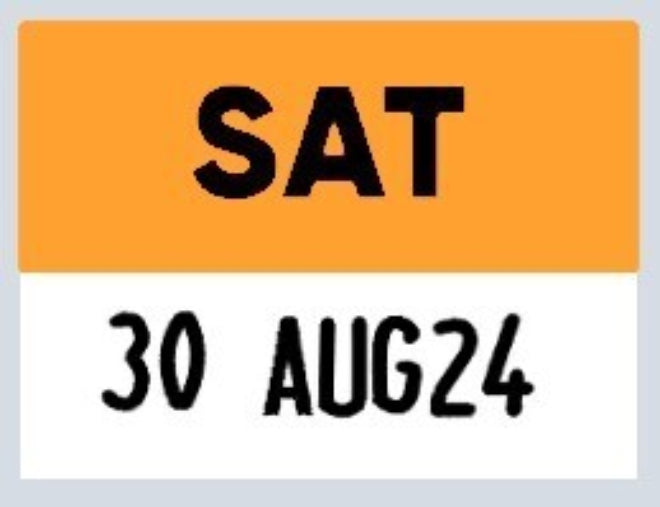 22x16 Saturday (Orange) Day Label with Date