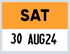 22x16 Saturday (Orange) Day Label with Date