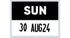 22x16 Sunday (Black) Day Label with Date