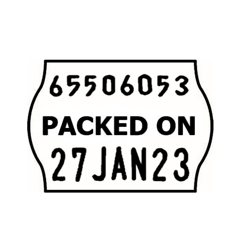 22x16mm PACKED ON Freezer Grade Label with Code and Date