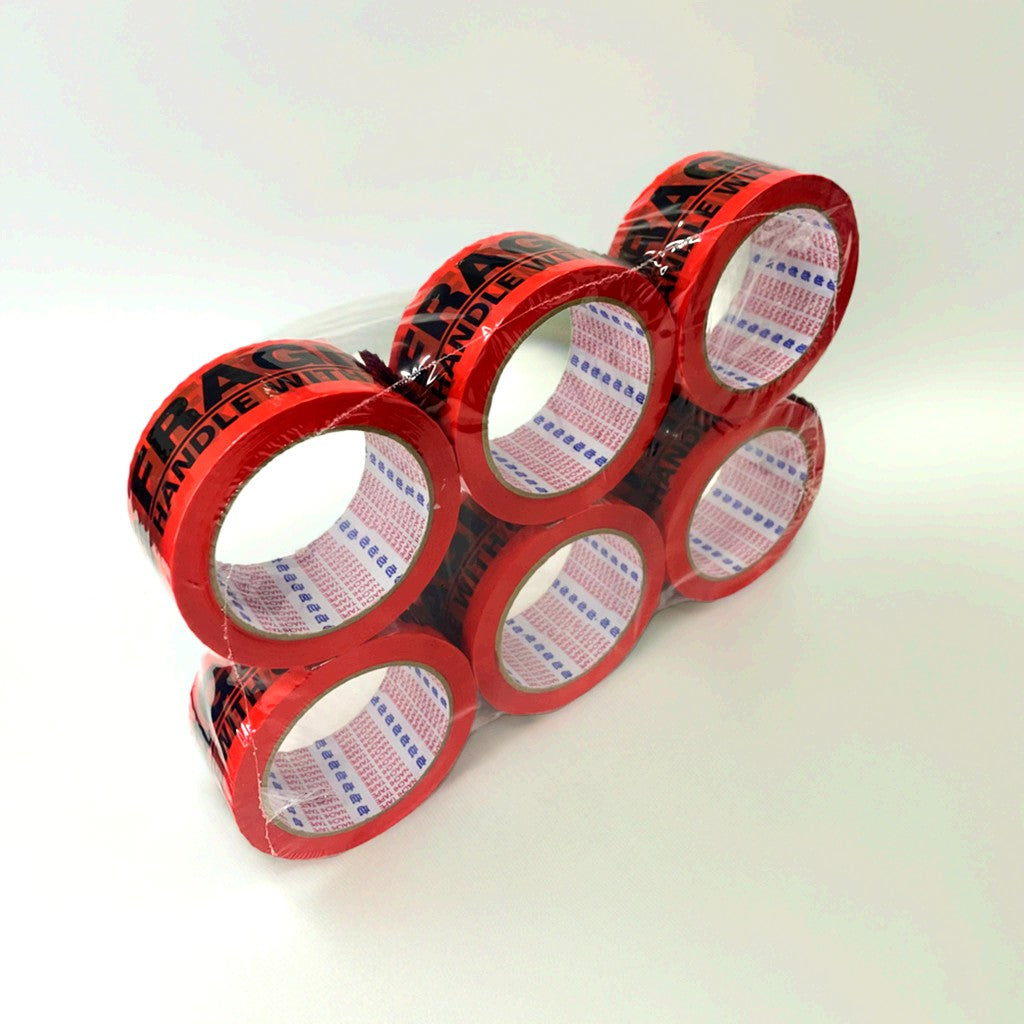 Pack of Red Fragile Tape
