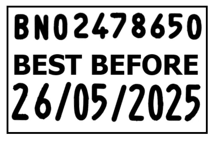 BEST BEFORE Label with Code and Date