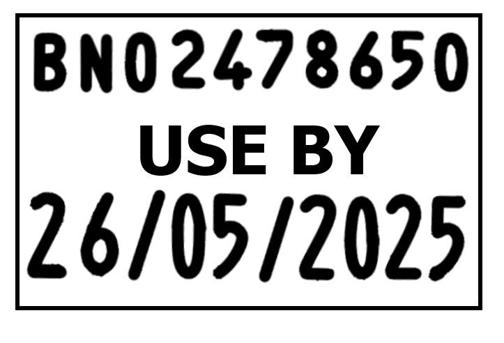 Printed use by label