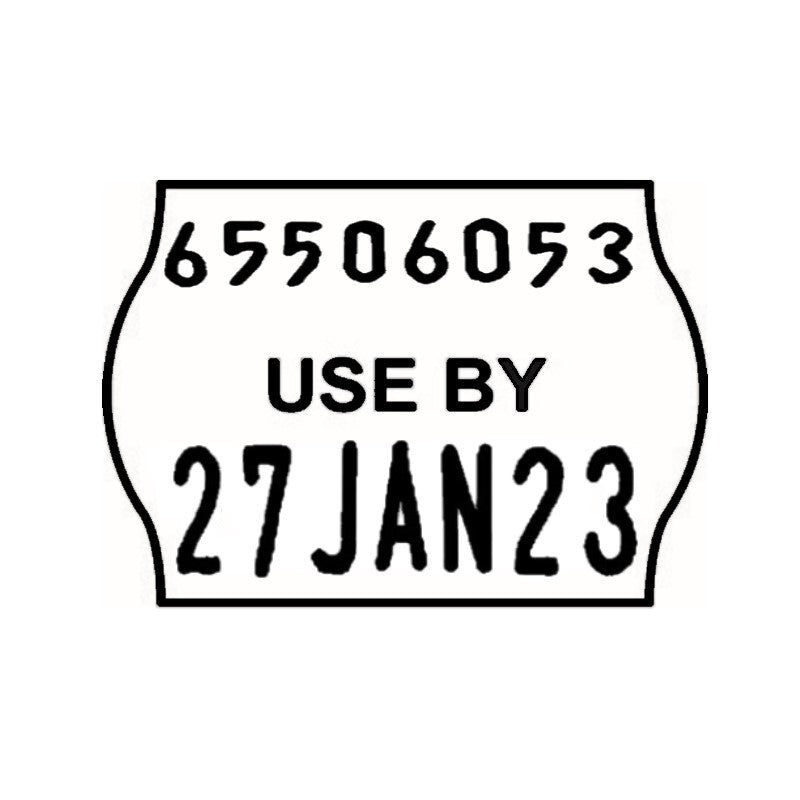 USE BY Label with Code and Date