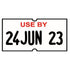 Non-Tamper Proof 21x12mm Meto USE BY Permanent Label with date