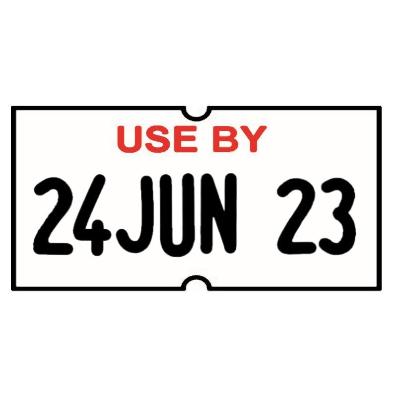 Non-Tamper Proof 21x12mm USE BY Red Print Freezer Grade Label with date
