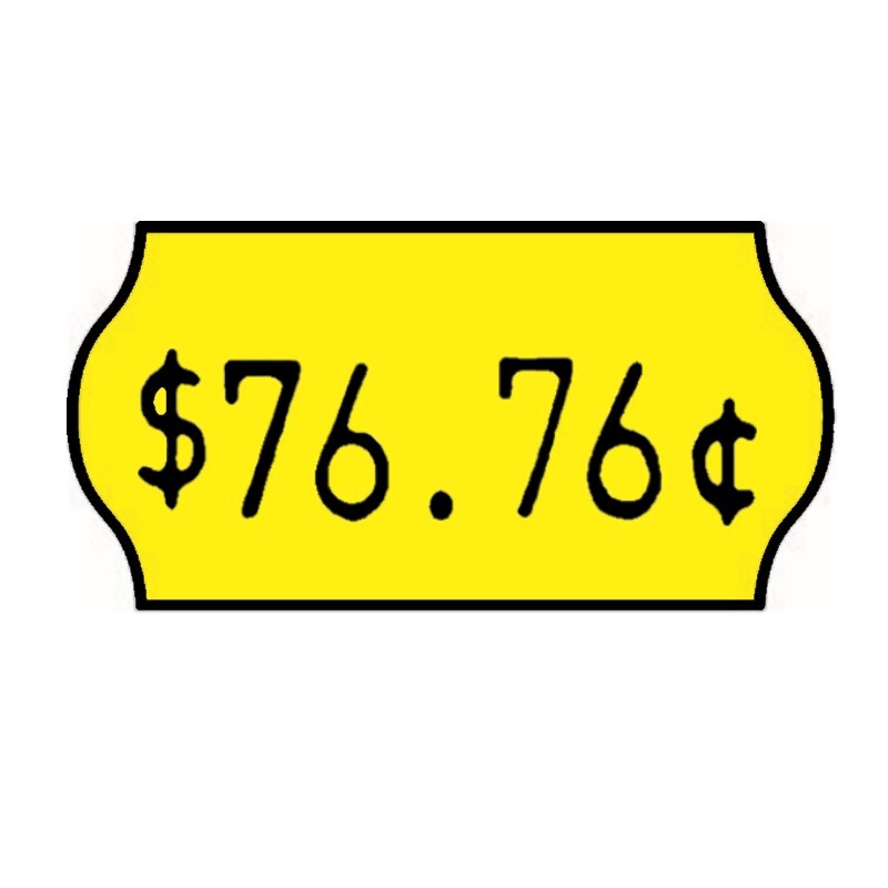 22x12mm Meto Fluoro Yellow Removable Label with Price