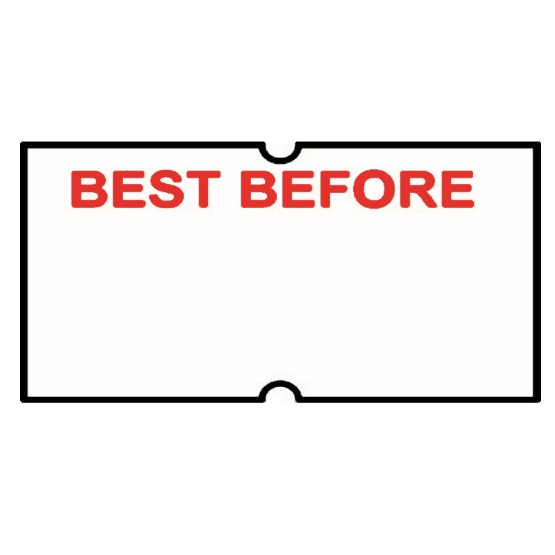 Non-Tamper Proof 21x12mm BEST BEFORE Red Print, Freezer Grade Label