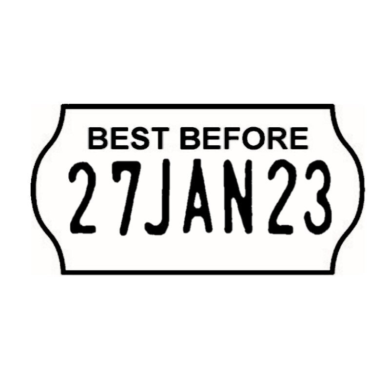 Non-Tamper Proof 22x12mm Meto BEST BEFORE Freezer Grade Label with date