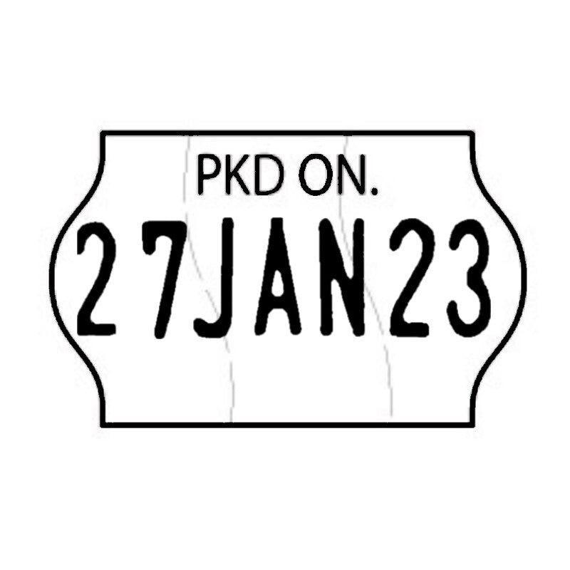 Tamper Proof 18x11mm Meto PKD ON Permanent Label with date