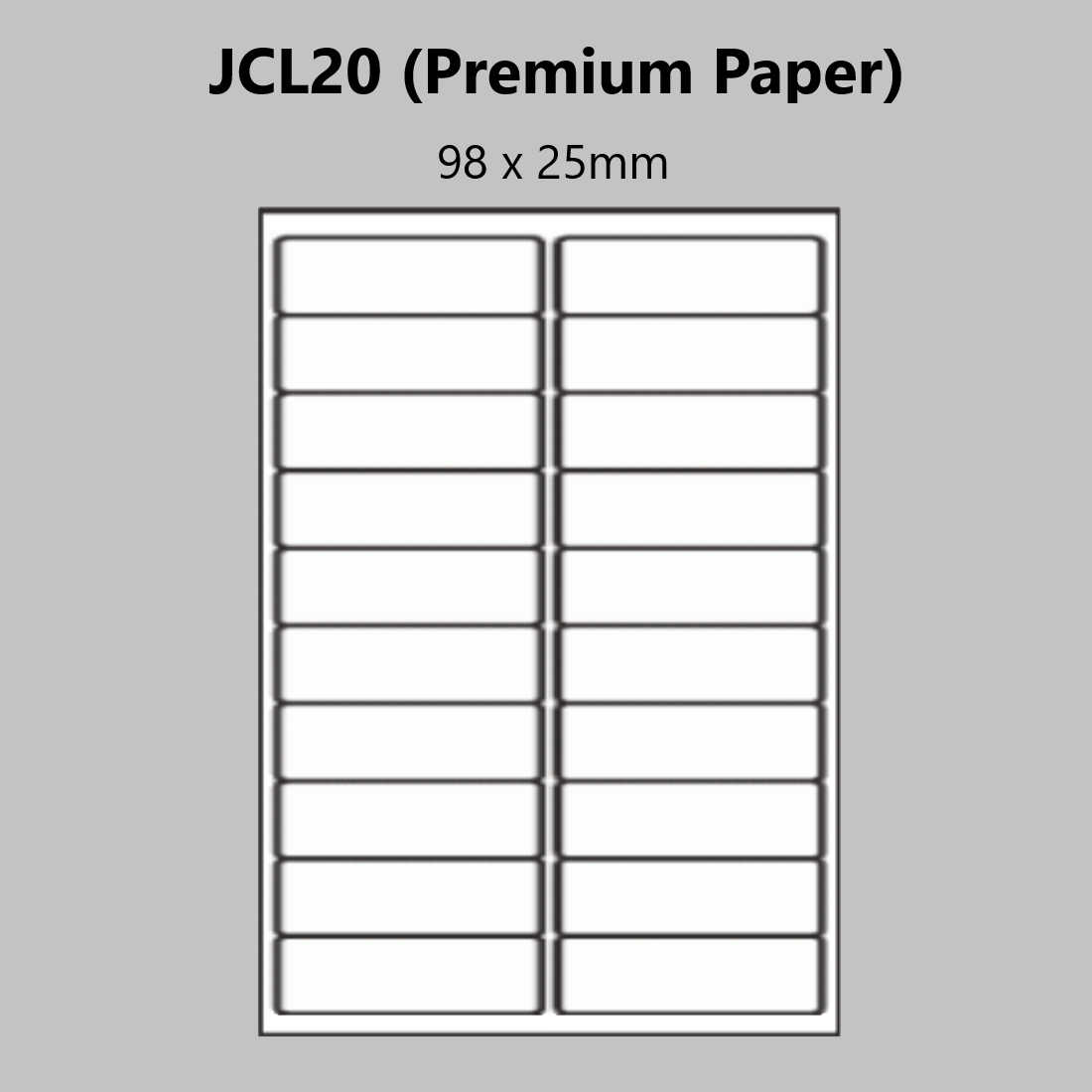 Premium A4 Laser Printer Labels - 98x25mm