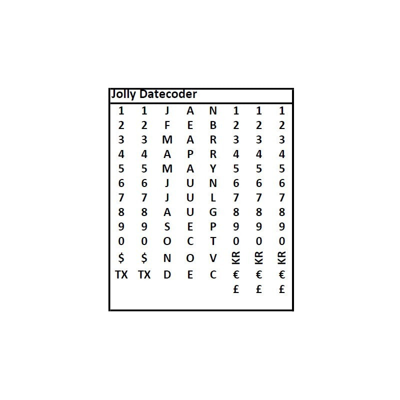 Jolly Date Gun Band Layout