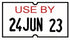 USE BY Red Print Label with Date