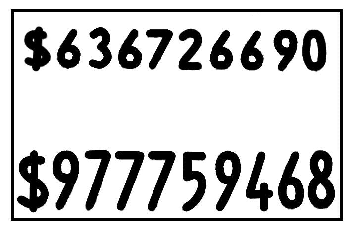Pricing Label with Code and Price