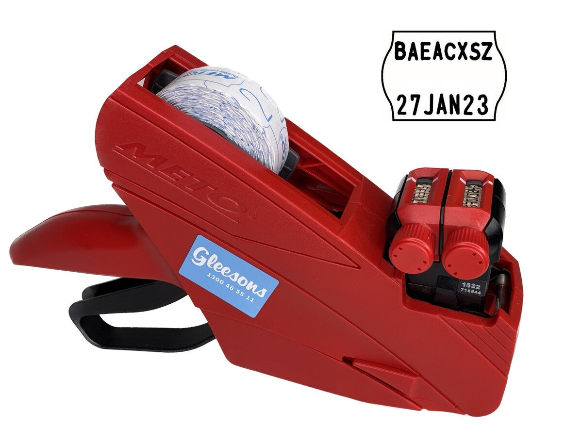 Meto RED 1522 Two-Line Full Alphabet Date Coder with label