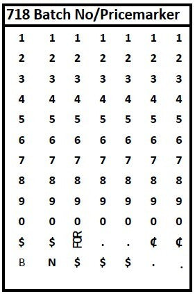 Meto Red 718 Single-Line Batch Number or Price Gun Band Layout